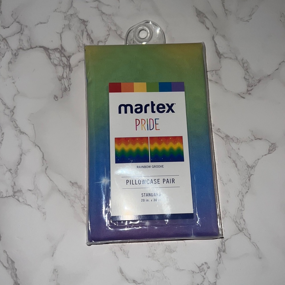 NWT Martex 2pk PRIDE Pillowcase Rainbow Grove